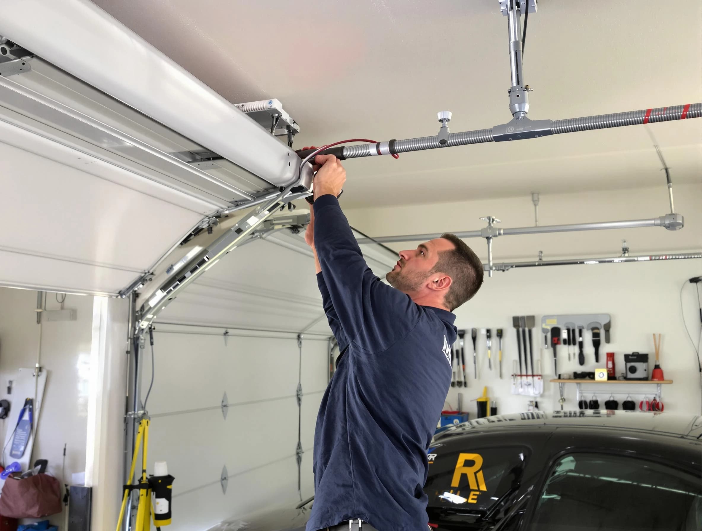 Methuen Town Garage Door Repair technician performing garage door cable repair in Methuen Town