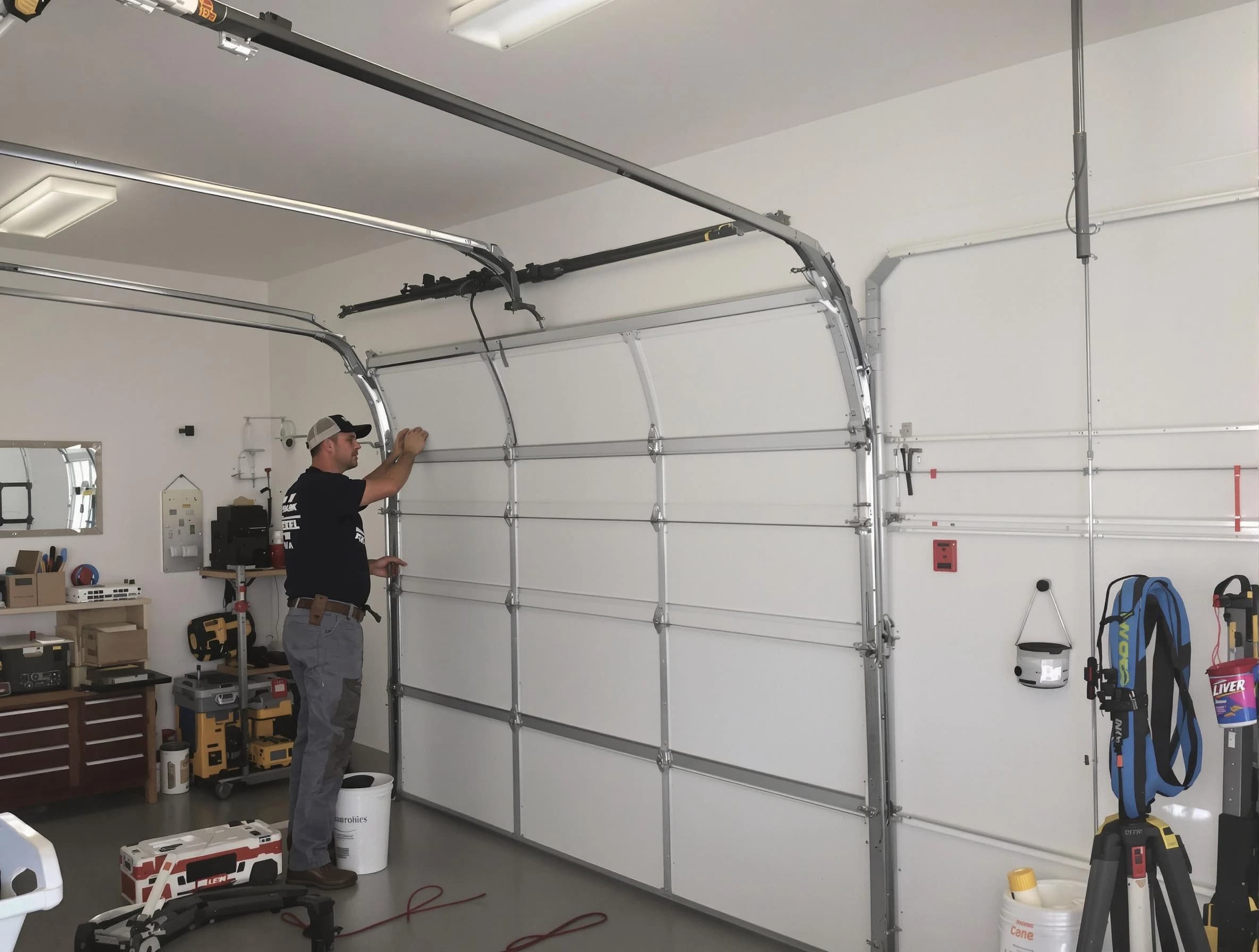 Methuen Town Garage Door Repair team installing new garage door in Methuen Town