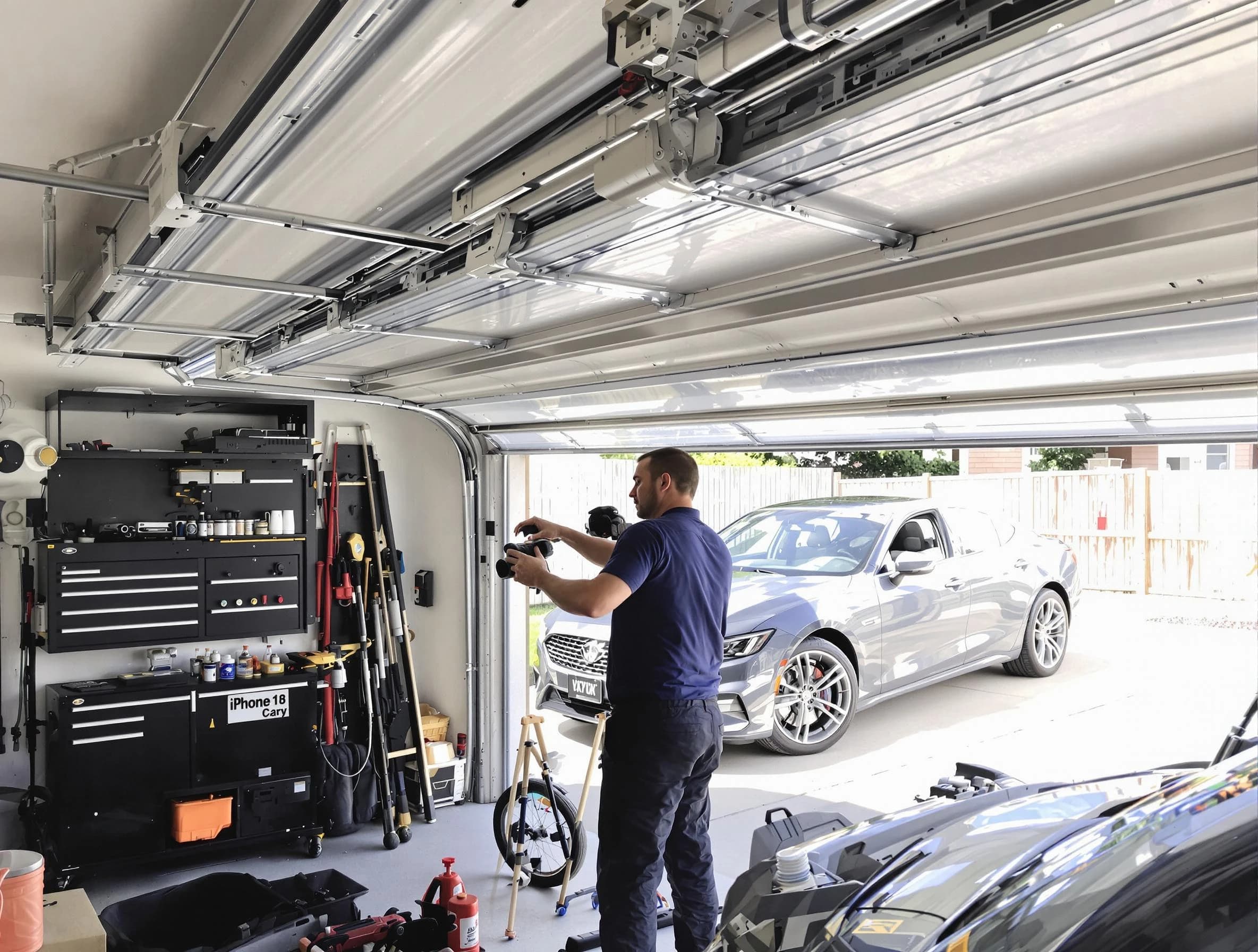 Methuen Town Garage Door Repair technician fixing noisy garage door in Methuen Town