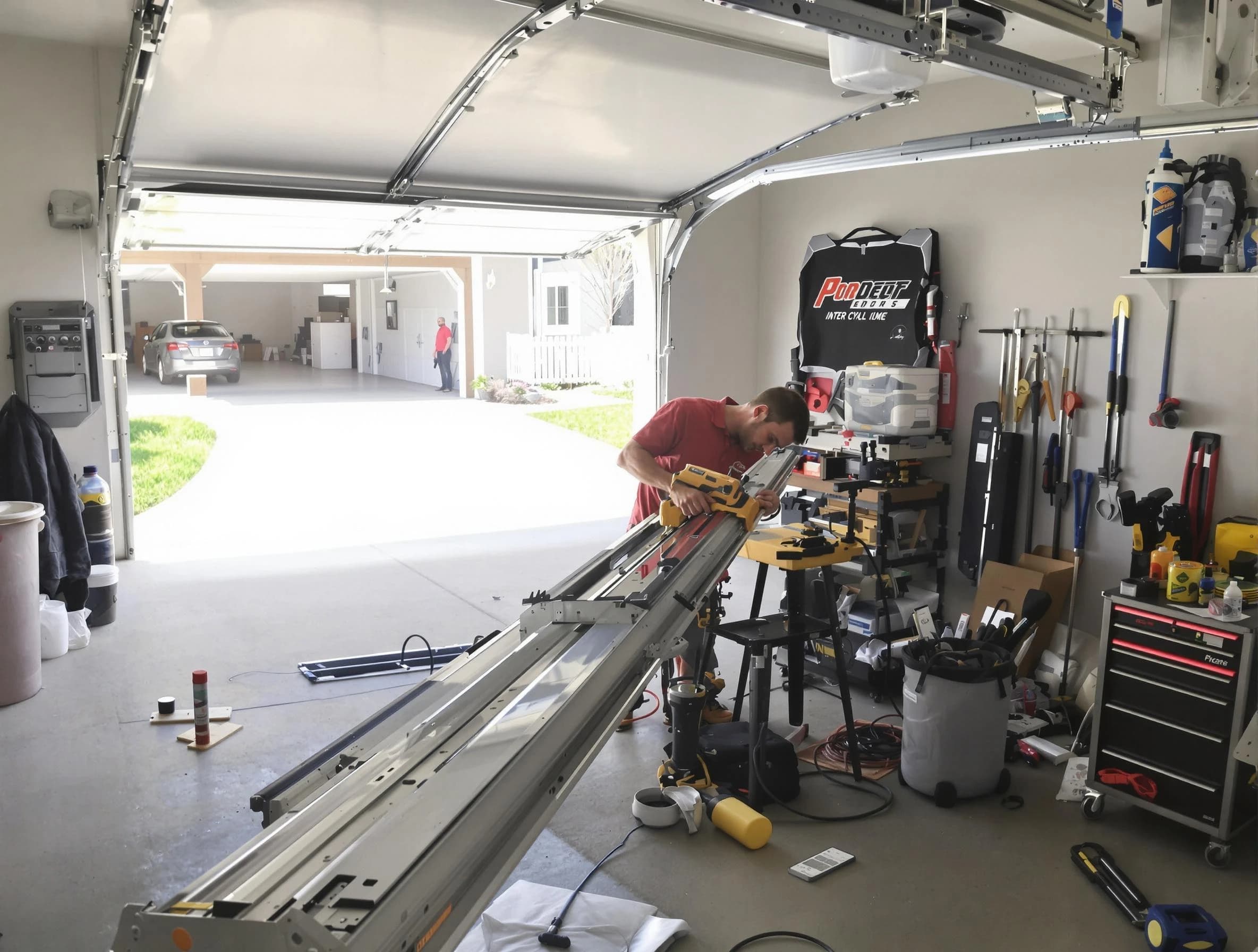 Methuen Town Garage Door Repair expert performing track repair in Methuen Town